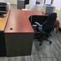 Autumn Maple and Grey L Suite Office Desk